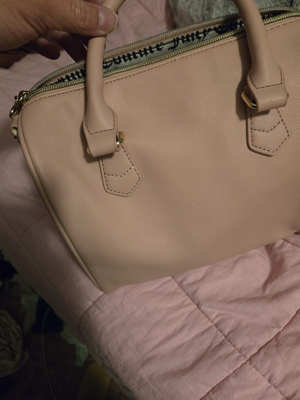 Blush Pink Structured Top-Handle Women's Satchel